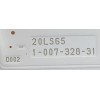 KIT DE LED'S PARA TV SONY (INCOMPLETO SOLO 15 PIEZAS) / NUMERO DE PARTE 1-007-328-31 / 20LS65 / 278-001A0 / VC0930CF / PANEL'S YDF065DND01 / YDBM065DCS11 / MODELOS XBR-65X900H / XBR65X900H / XR-65X90J / NOTA IMPORTANTE:KIT CONSTA DE 16 PIEZAS EN TOTAL